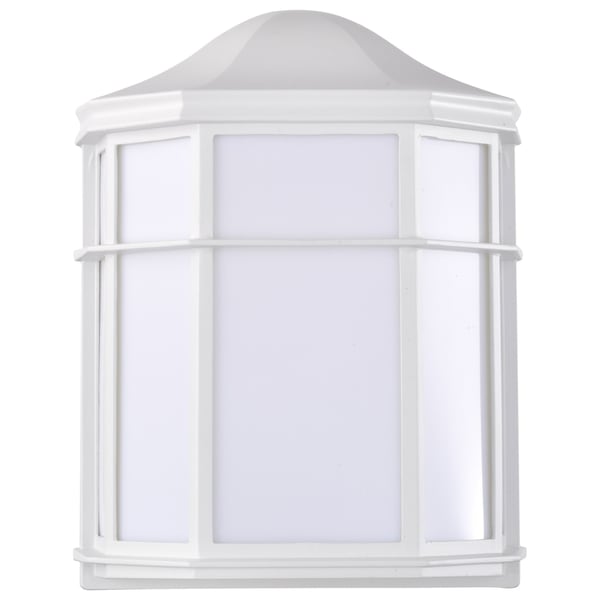 Nuvo LED Cage Lantern Fixture, White Finish with White Linen Acrylic 62/1396 - main